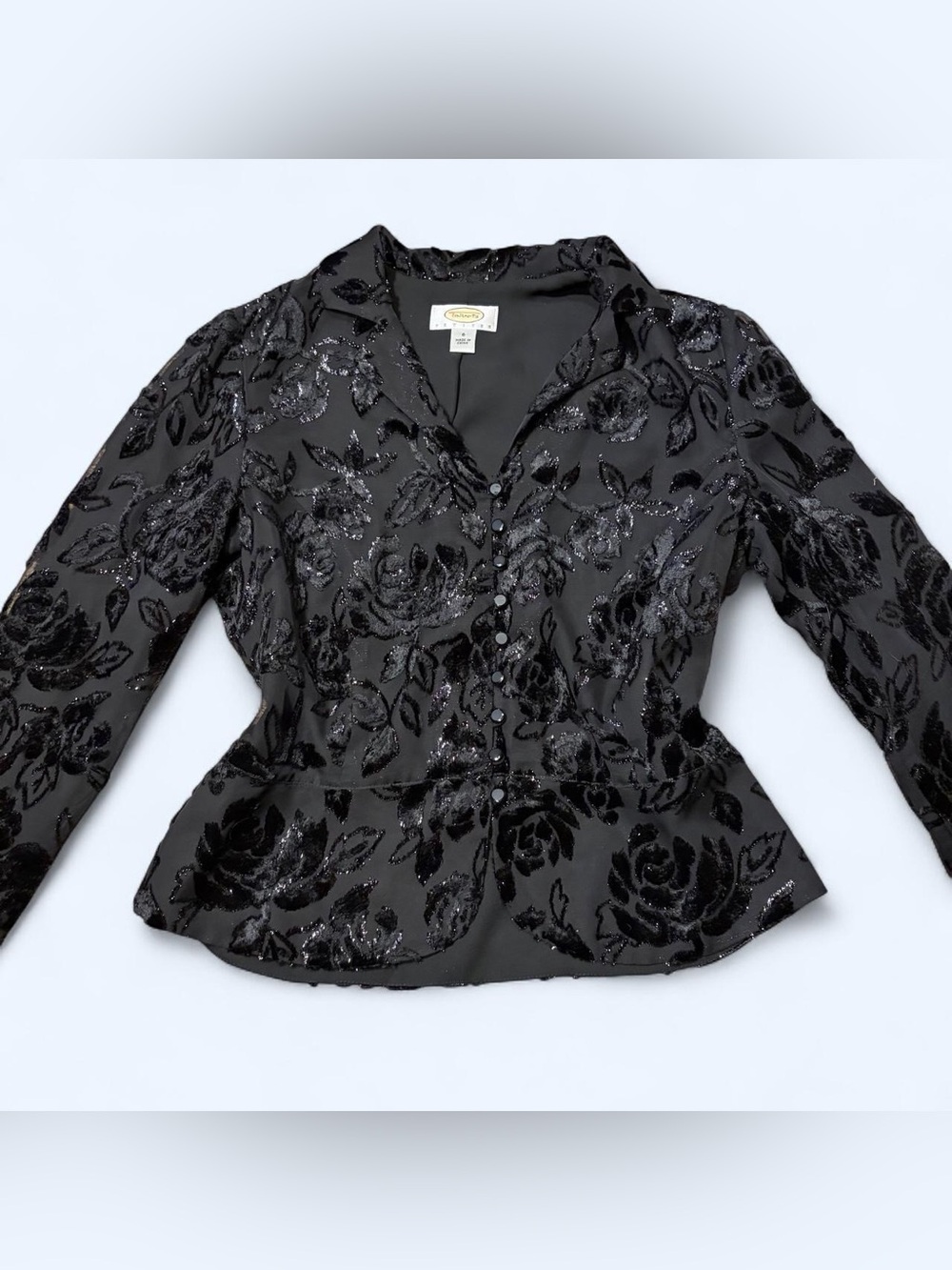 Goth Velvet Floral Blazer Top by Talbots!